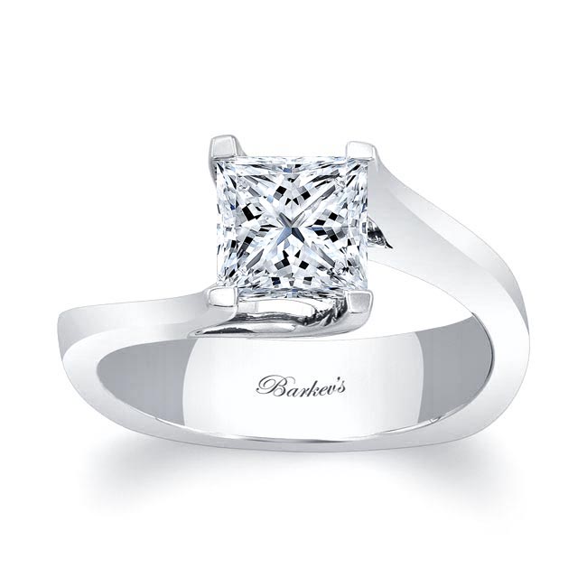 Platinum 1.25 Carat Princess Cut Solitaire Ring Image 1