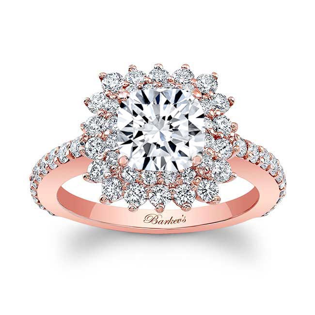  Rose Gold Starburst Moissanite Engagement Ring Image 1