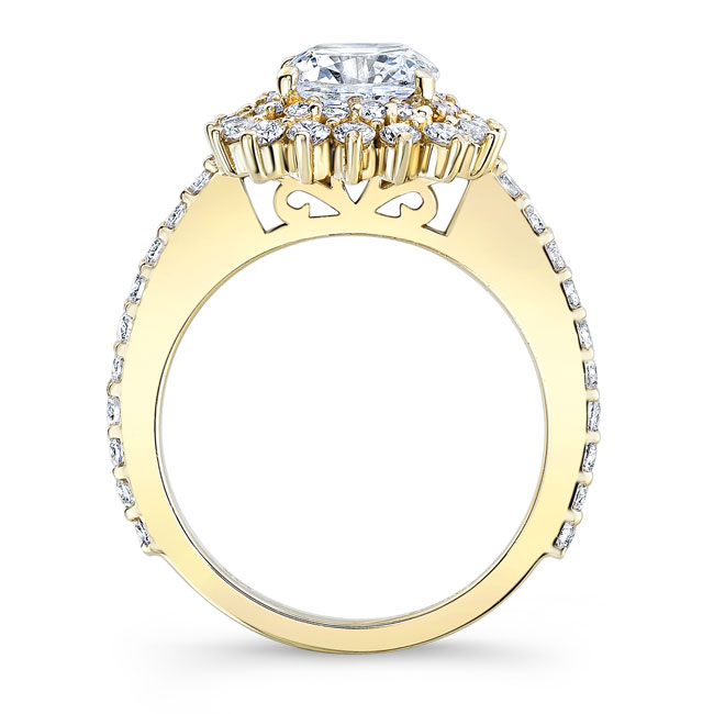  Yellow Gold Starburst Moissanite Engagement Ring Image 2