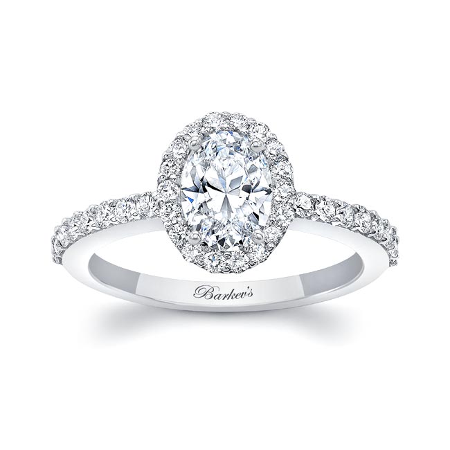 Oval Halo Moissanite Engagement Ring