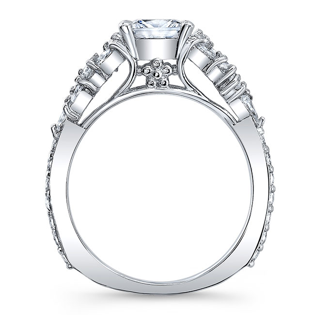  White Gold Princess Cut Moissanite Engagement Ring Image 5