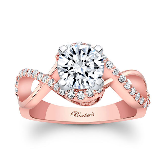  Rose Gold Infinity Twist Moissanite Engagement Ring Image 1