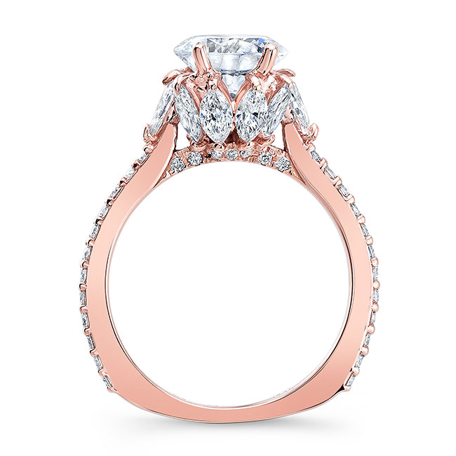 Rose Gold 2 Carat Moissanite Pink Sapphire Accent Ring Image 2