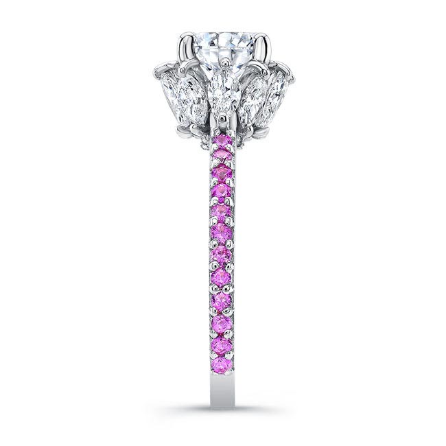  2 Carat Diamond Pink Sapphire Accent Ring Image 3