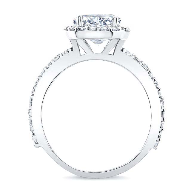 Platinum 2 Carat Oval Moissanite Halo Engagement Ring Image 2