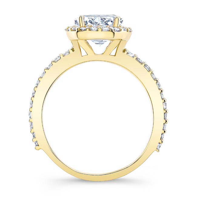 Yellow Gold 2 Carat Oval Lab Diamond Halo Engagement Ring Image 2