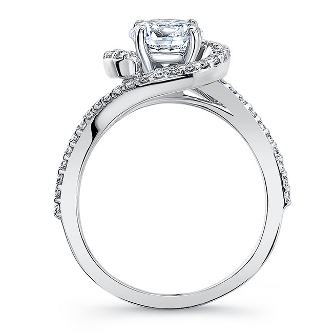 Platinum Half Halo Moissanite Engagement Ring Image 2