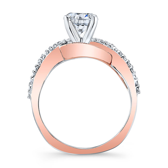  Rose Gold Curved Moissanite Wedding Ring Image 2