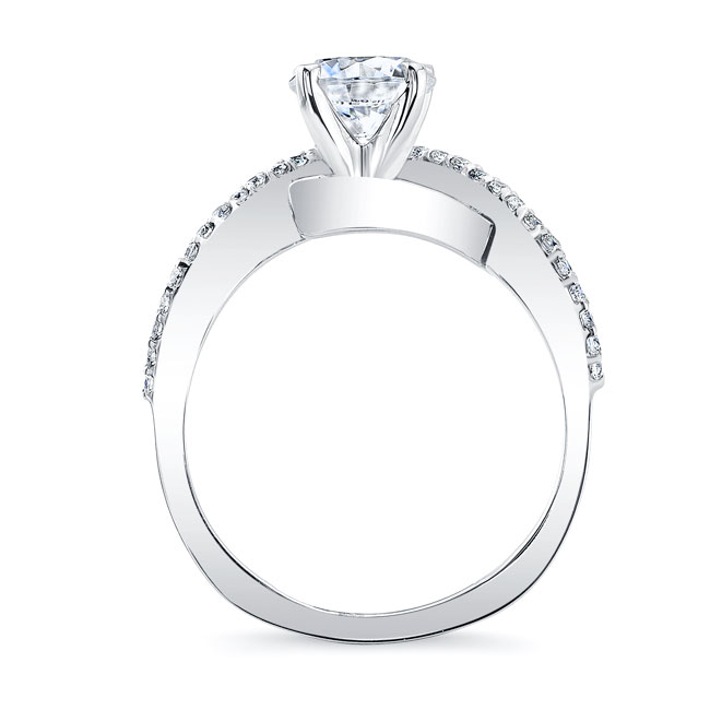  White Gold Curved Moissanite Wedding Ring Image 2