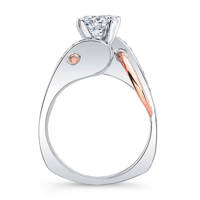  White Rose Gold Unique Style Engagement Ring Image 2