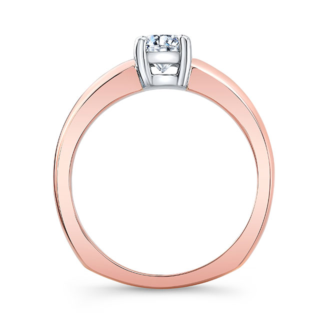  White Rose Gold Simple Solitaire Lab Grown Diamond Ring Image 2