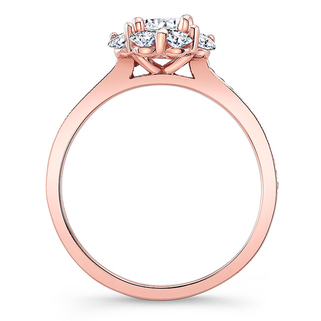  Rose Gold Halo Diamond Ring Set Image 2