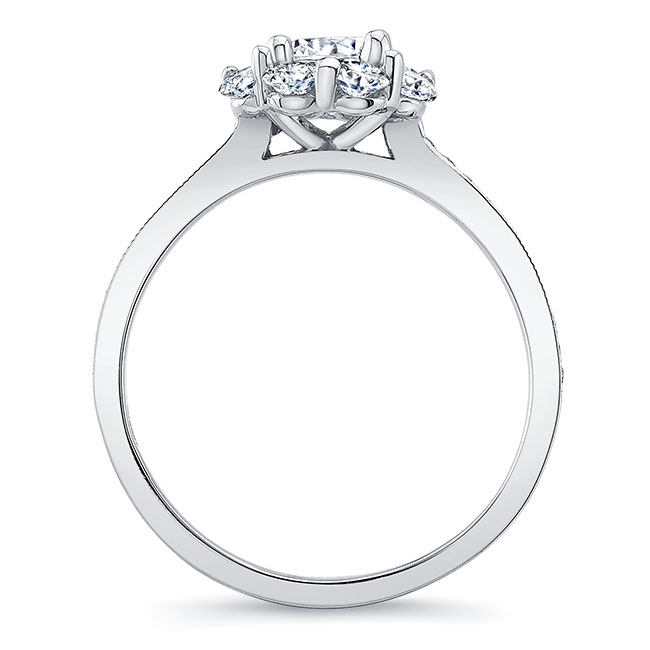  White Gold Halo Diamond Ring Set Image 2