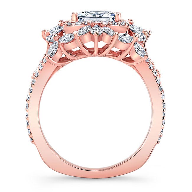 Rose Gold Vintage Princess Cut Lab Diamond Ring Image 2