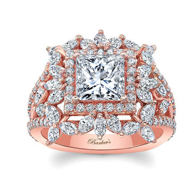 Rose Gold Vintage Princess Cut Diamond Ring