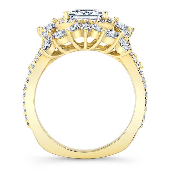 Yellow Gold Vintage Princess Cut Lab Diamond Ring Image 2