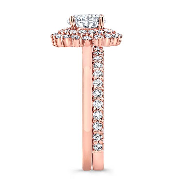 Rose Gold Starburst Lab Grown Diamond Bridal Set Image 3