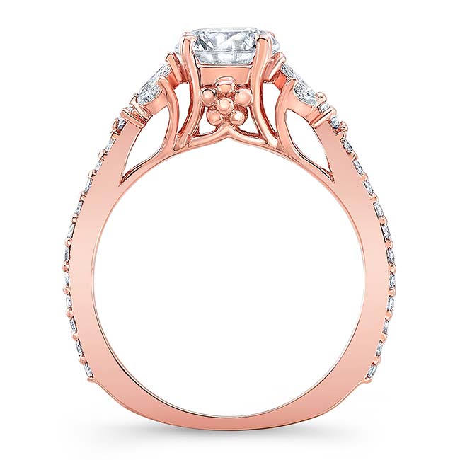 Rose Gold Lab Grown Diamond Leaf Engagement Ring Image 2