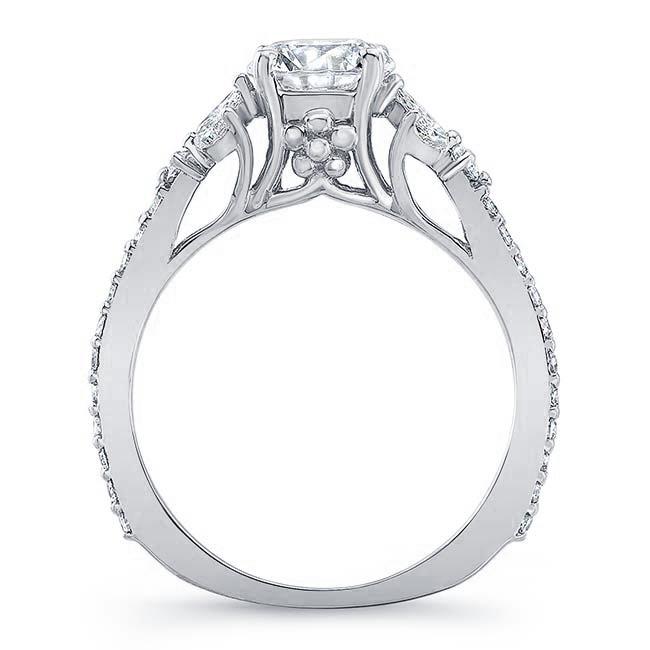  White Gold Moissanite Leaf Engagement Ring Image 2