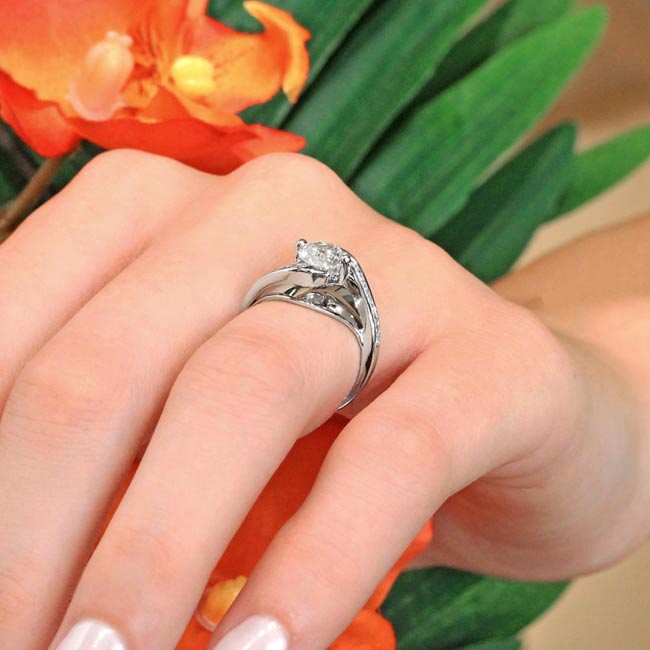 Split Shank Cathedral Engagement Ring Image 6