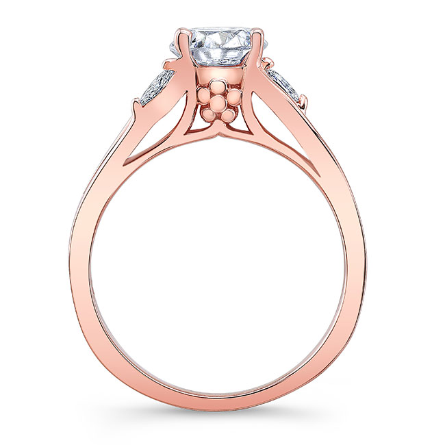 Rose Gold V Shaped Diamond Ring Image 2