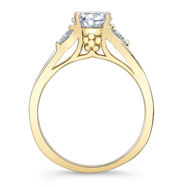 Yellow Gold V Shaped Diamond Ring Image 2