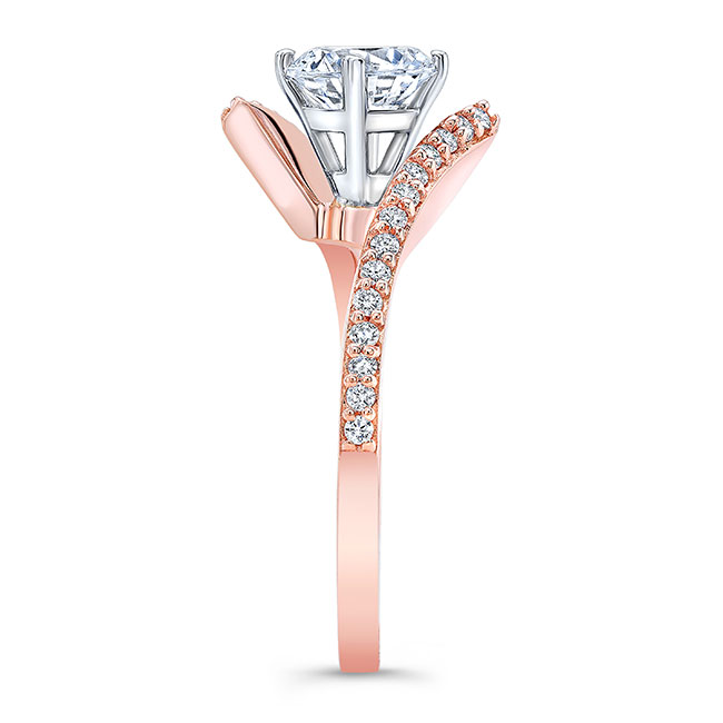  Rose Gold Modern Bypass Engagement Ring Image 3