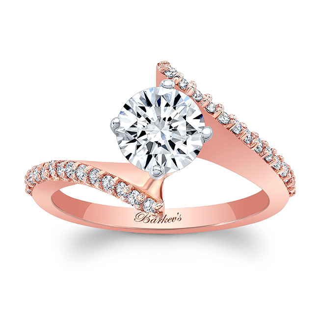  Rose Gold Modern Bypass Engagement Ring Image 1