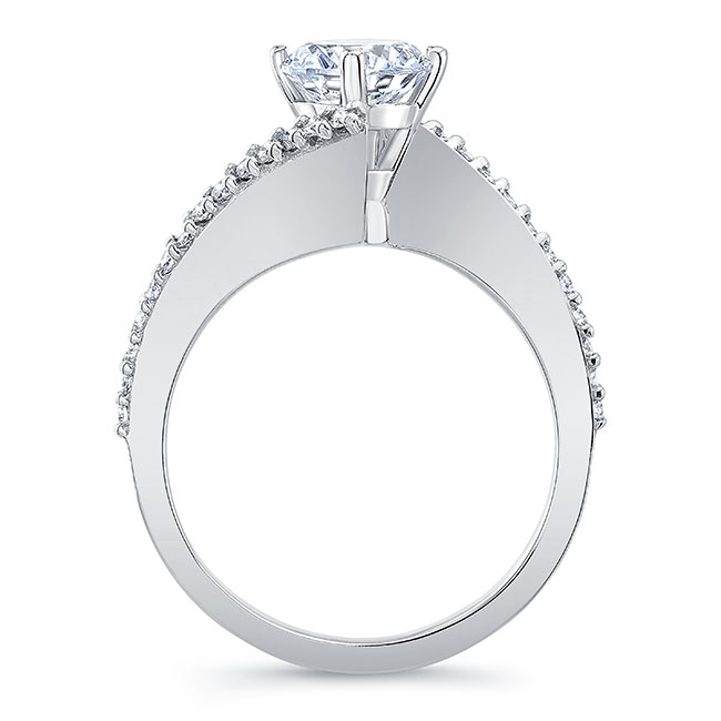 Platinum Modern Bypass Moissanite Engagement Ring Image 2