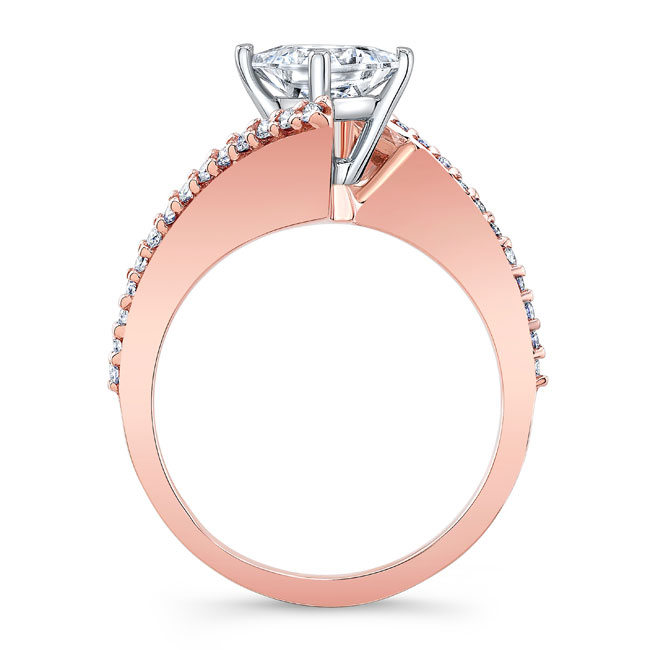 Rose Gold Princess Cut Lab Grown Diamond Bypass Ring Image 2