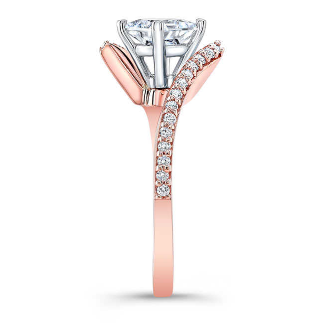 Rose Gold Princess Cut Lab Grown Diamond Bypass Ring Image 3