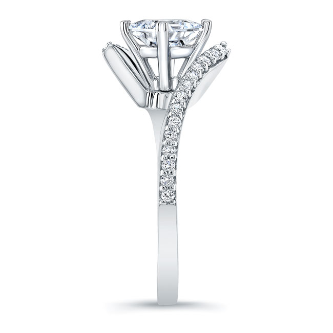  Princess Cut Lab Grown Diamond Bypass Ring Image 3