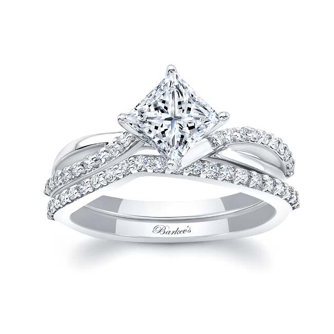  Princess Cut Lab Diamond Twist Bridal Set Image 1