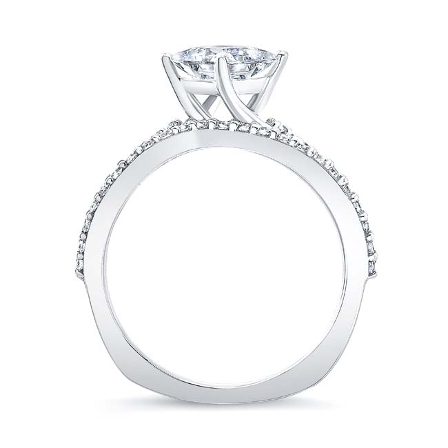 White Gold 2 Carat Princess Cut Lab Diamond Twist Bridal Set Image 2