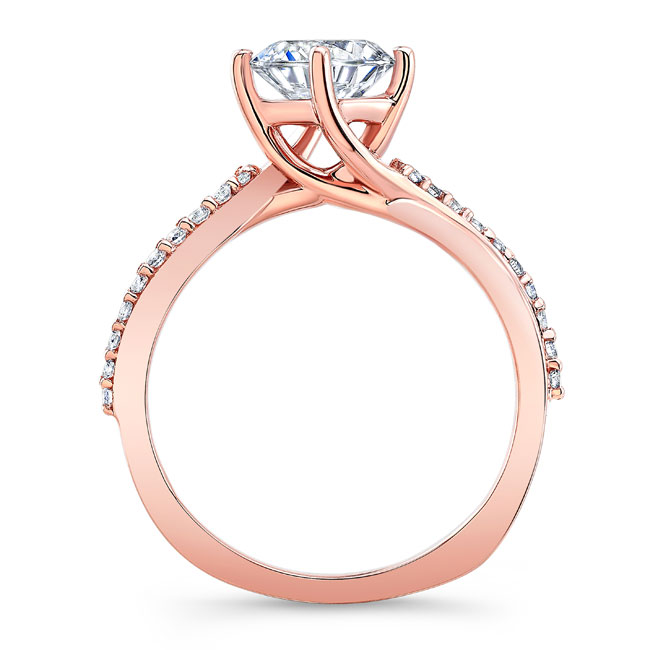  Rose Gold Twisted Lab Grown Diamond Engagement Ring Image 2