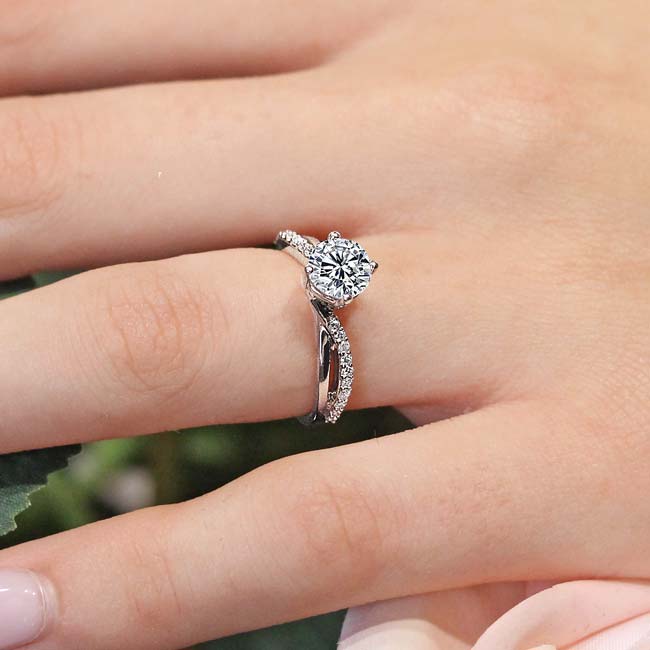 Platinum Twisted Engagement Ring Image 5