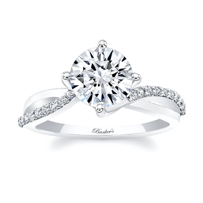 White Gold 2 Carat Twisted Engagement Ring