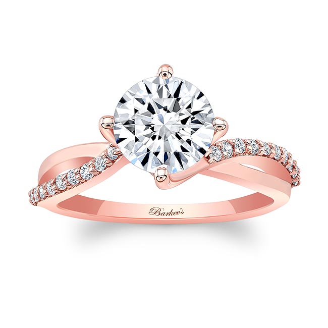 Rose Gold 2 Carat Twisted Engagement Ring