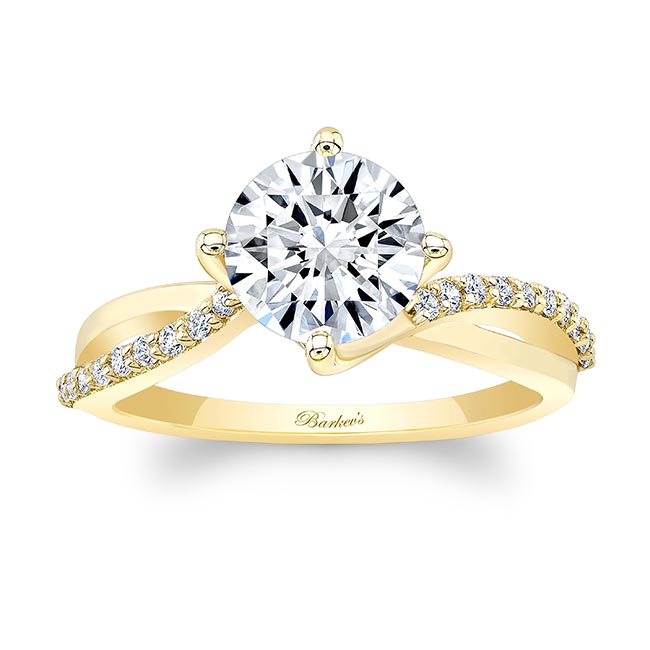 Yellow Gold 2 Carat Twisted Lab Grown Diamond Engagement Ring