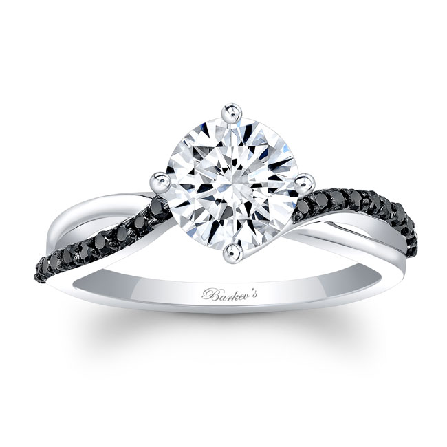  Twisted Lab Diamond Engagement Ring With Black Diamonds Image 1
