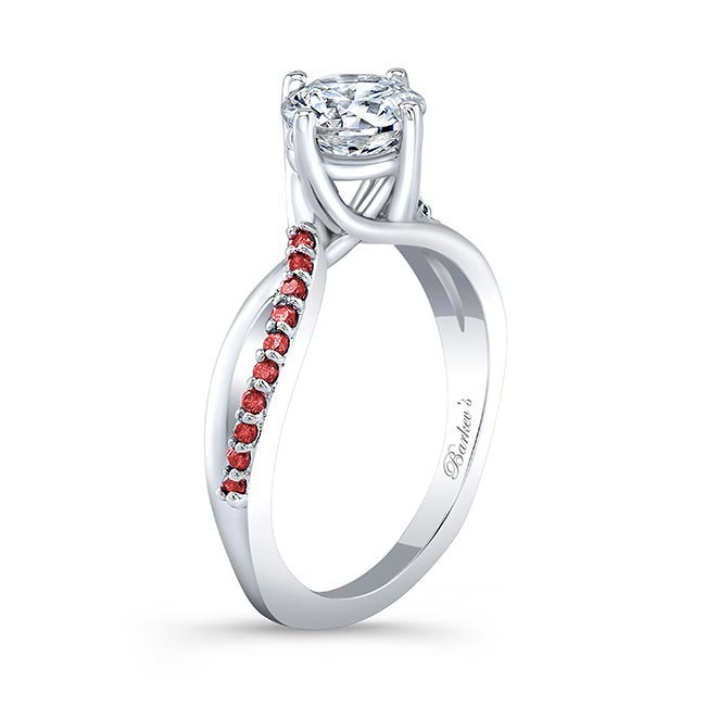 Twisted Ruby Accent Engagement Ring Image 2