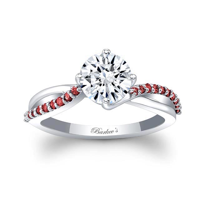 Twisted Ruby Accent Engagement Ring