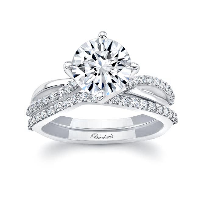 Platinum 2 Carat Twisted Lab Grown Diamond Bridal Set