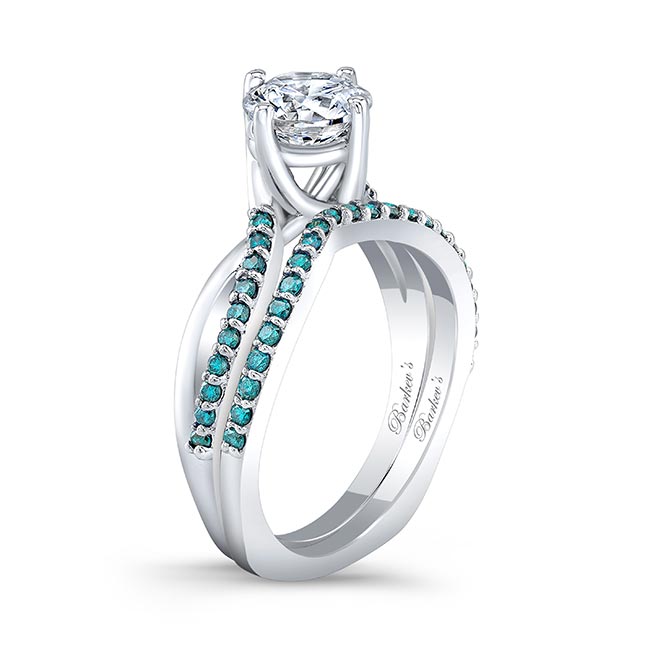  Blue Diamond Twist Bridal Set Image 6