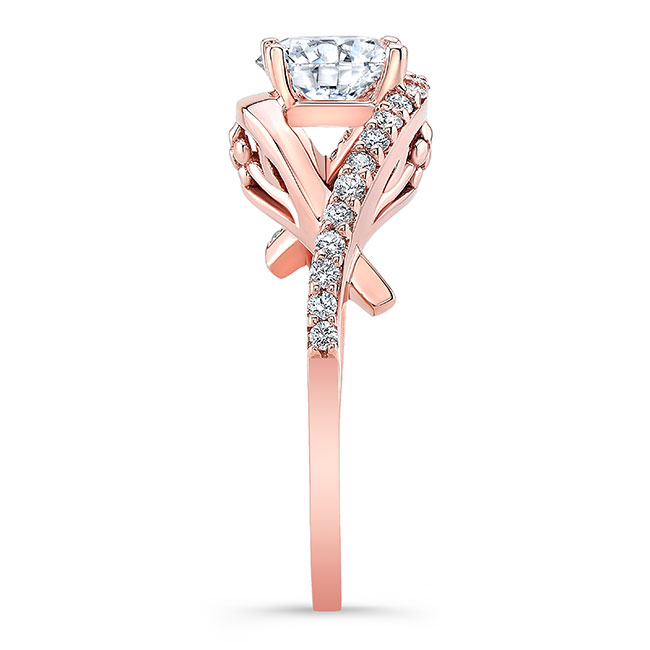  Rose Gold Criss Cross Lab Grown Diamond Engagement Ring Image 3