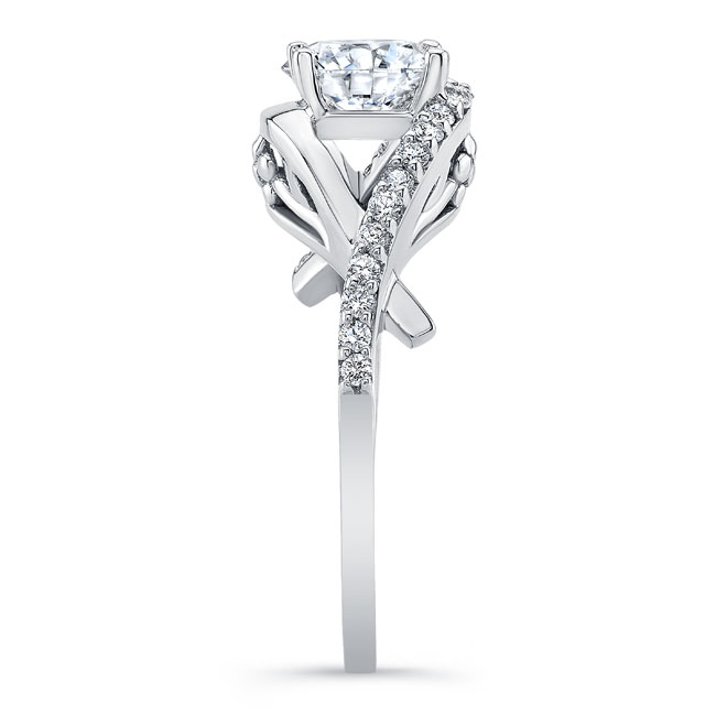  White Gold Criss Cross Engagement Ring Image 3