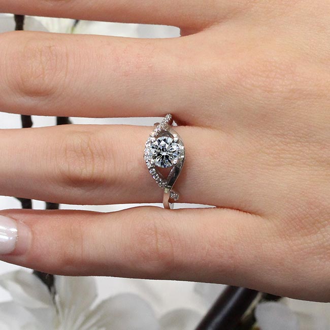  Criss Cross Lab Grown Diamond Engagement Ring Image 4