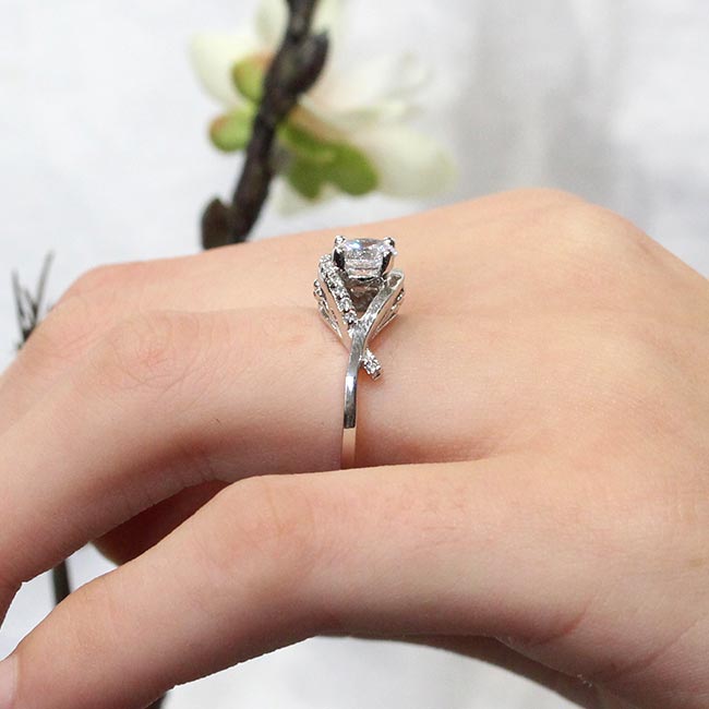  Criss Cross Lab Grown Diamond Engagement Ring Image 5