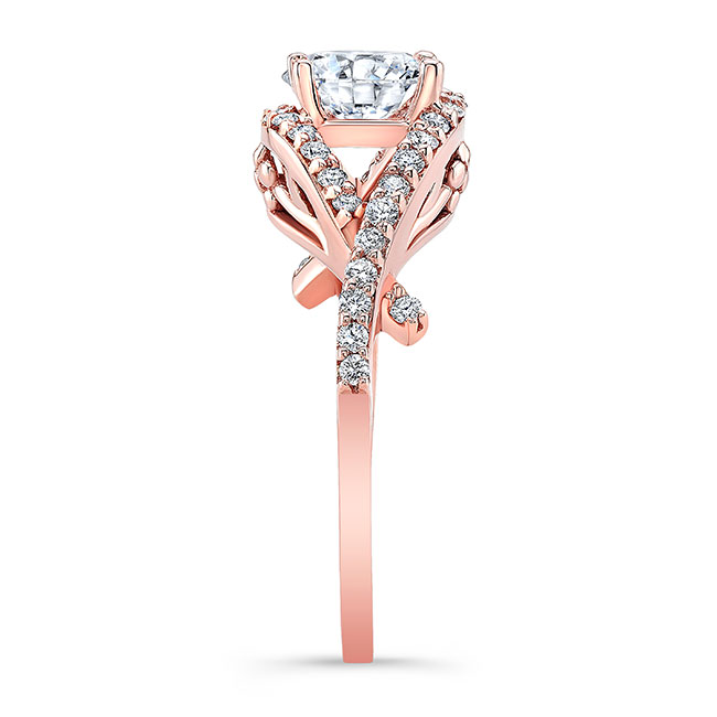  Rose Gold Criss Cross Diamond Ring Image 3