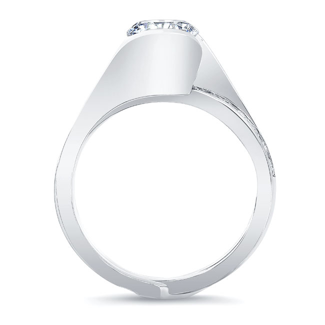  Half Bezel Lab Grown Diamond Interlocking Bridal Set Image 2